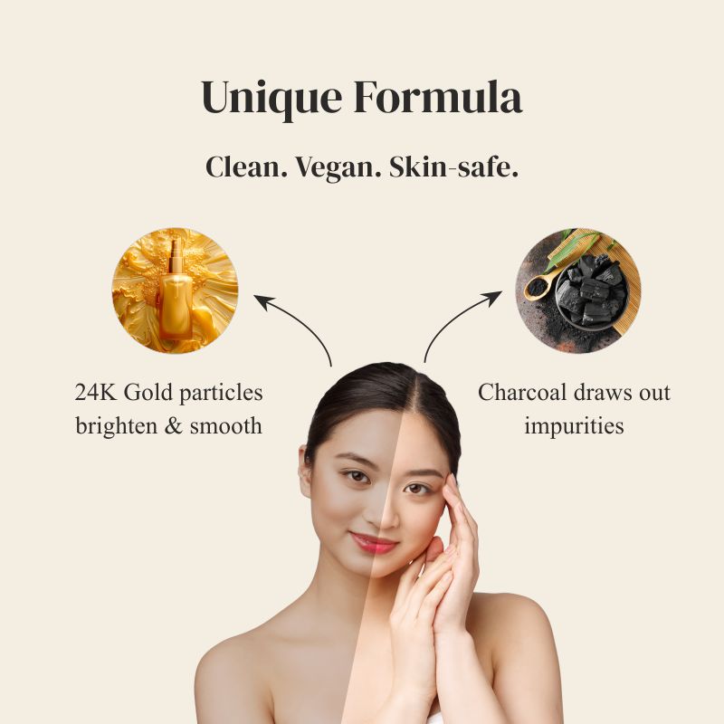 Red Carpet Sheet Mask-Charcoal & Gold Glow Treatment (5 one-time use masks)